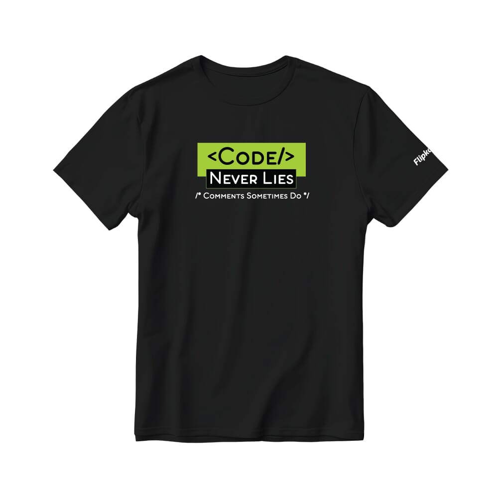 Code Comment Round neck T-Shirt-Black